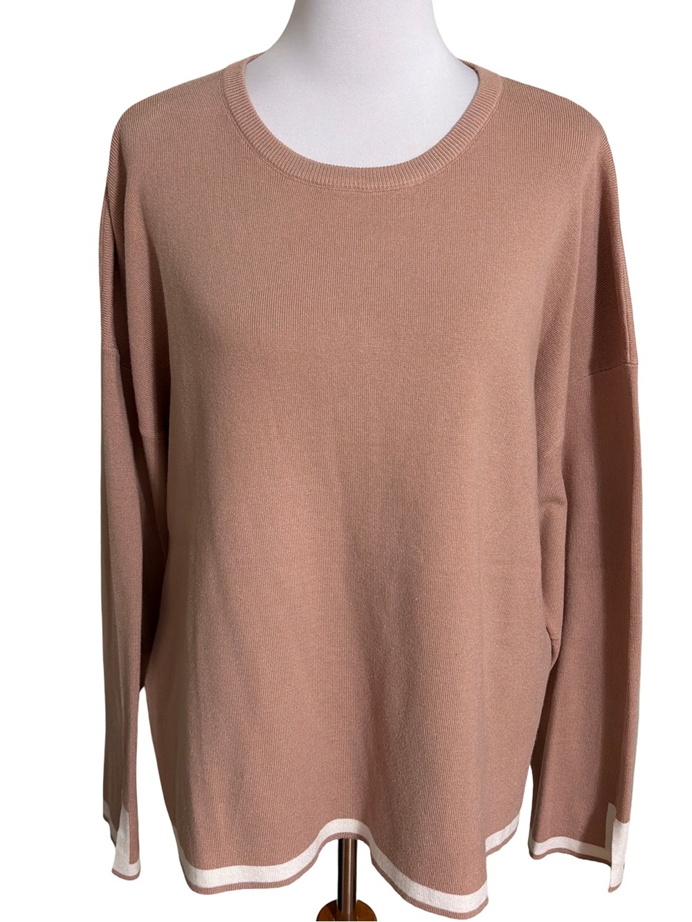 ANRABESS Crewneck Sweater Dusty Rose Lightweight